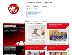 Instagram Kanal der Handballabteilung